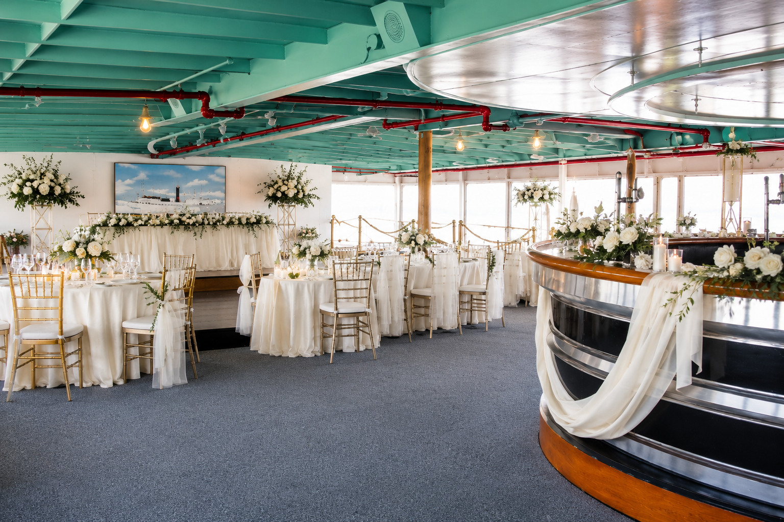 Wedding reception aboard the Milwaukee Clipper