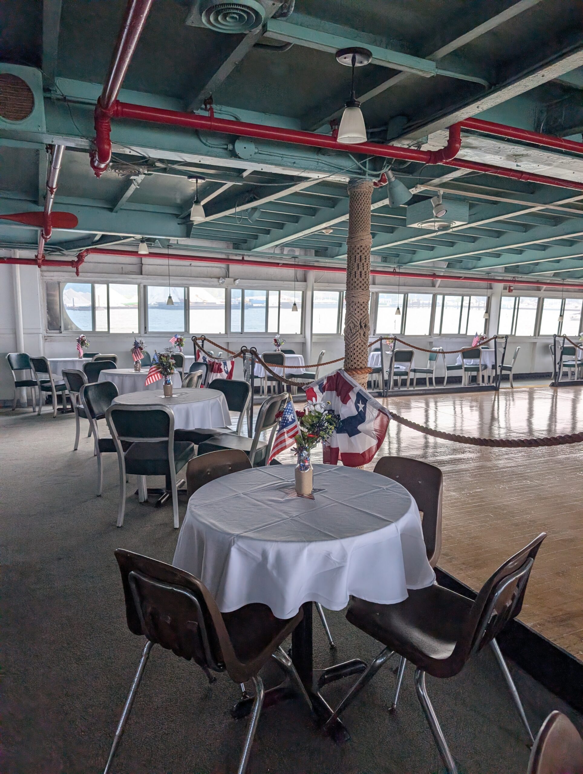 photo of the table seating around the dance floor